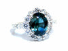 GIA Certified 3.03ct Green Blue Sapphire Diamond Ring Fine