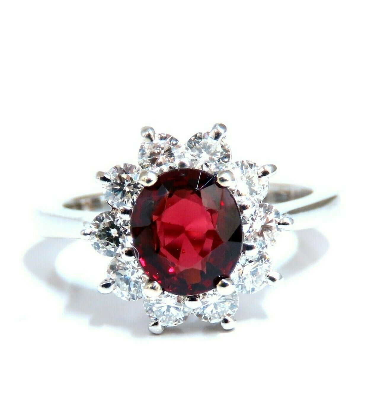 GIA Certified 1.44ct Natural Red Spinel .83ct Diamonds Ring 14kt. Fine
