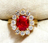 GIA Certified 4.04ct Natural Fine Red No Heat Spinel Diamonds Ring 18kt Unheated