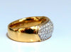 1.00ct natural round diamond band ring 14 Karat Bead Set Pave Semi Dome