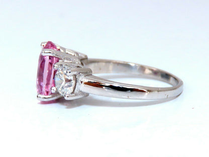 GIA Certified 3.66ct Natural Pink Sapphire Diamonds Ring 14kt Classic 3