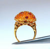 Corona V. Natural Ruby Raised Semi Domed Statement Ring 14kt