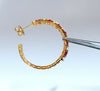 2.10ct natural vivid red ruby diamond hoop earrings 14kt yellow gold