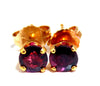 1.12ct Natural Round Ruby Stud Earrings 14KT