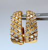 1.10ct Natural Diamonds Slant Row Channel Semi Hoop Earrings 14kt