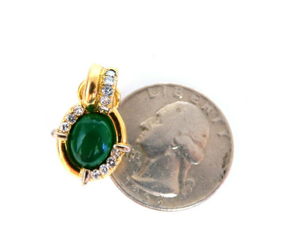 Natural Mint Green Quartz Diamond Clip Earrings Contemporary Deco 18kt