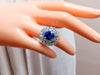 GIA Certified 3.55ct Natural No Heat Blue Sapphire Cocktail Cluster Ring 18kt