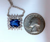GIA Certified 3.18ct Natural No Heat Blue Sapphire Diamonds Necklace 14kt