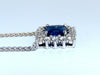 GIA Certified 3.18ct Natural No Heat Blue Sapphire Diamonds Necklace 14kt