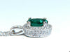 7.41ct Natural Emerald Diamonds Necklace 14kt Station & Solitaire
