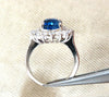 GIA Certified 4.08ct Natural Madagascar Sapphire Diamond Ring 14 Karat