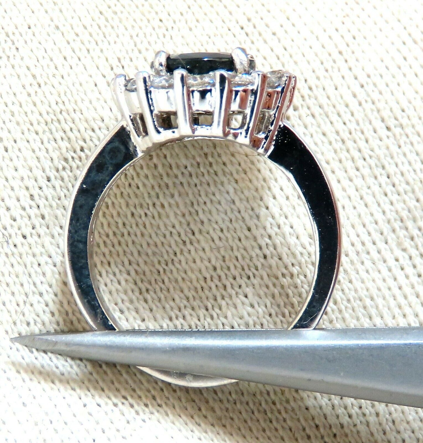GIA Certified 2.54ct Natural Teal Blue Sapphire Diamond Ring 14 Karat