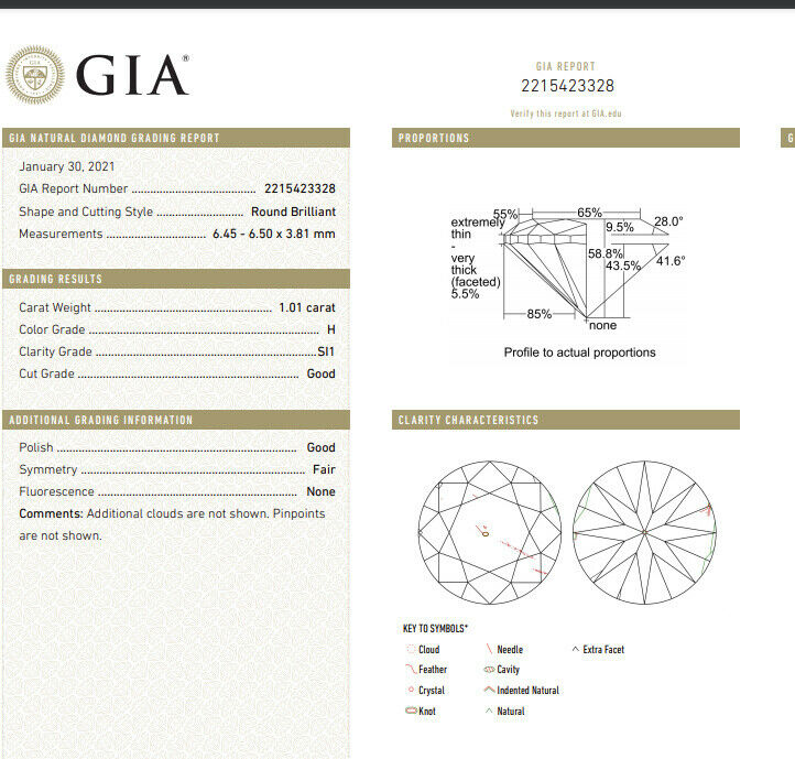 GIA certified 1.01ct Round Diamond Ring & Band 14kt