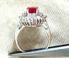 GIA Certified Burma Ruby 1.75ct Ballerina Cocktail Diamond ring 14kt