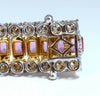 27.33ct Natural Pink Sapphires Diamonds Bracelet 18kt Three Tier Magnificent