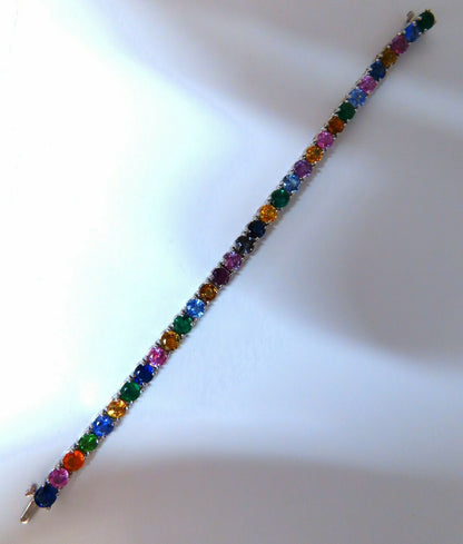 22Ct Natural Gem-Line Emerald Sapphire Ruby Bracelet 14Kt