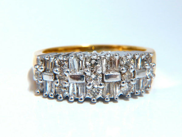 1.35ct Natural Baguette & Rounds Diamonds Band 14kt.