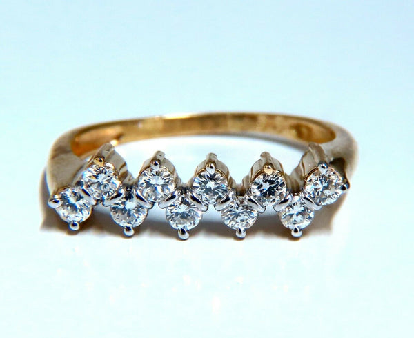.50ct Natural Staggered Lay Diamonds Flat Band 14kt