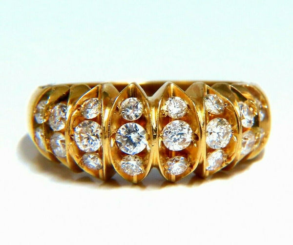 .85ct Natural Round Diamonds Watermelon Wedge Band 14kt Gold
