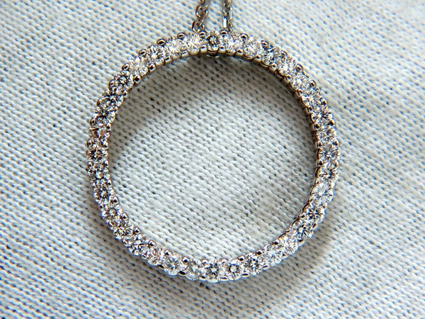 Circle Diamond Necklace 1.50ct 14KT G/VS Rounds 6 Inch 1.02 Inch Diameter