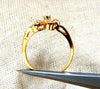 Natural Diamonds Irish Clover Vintage Ring 14kt