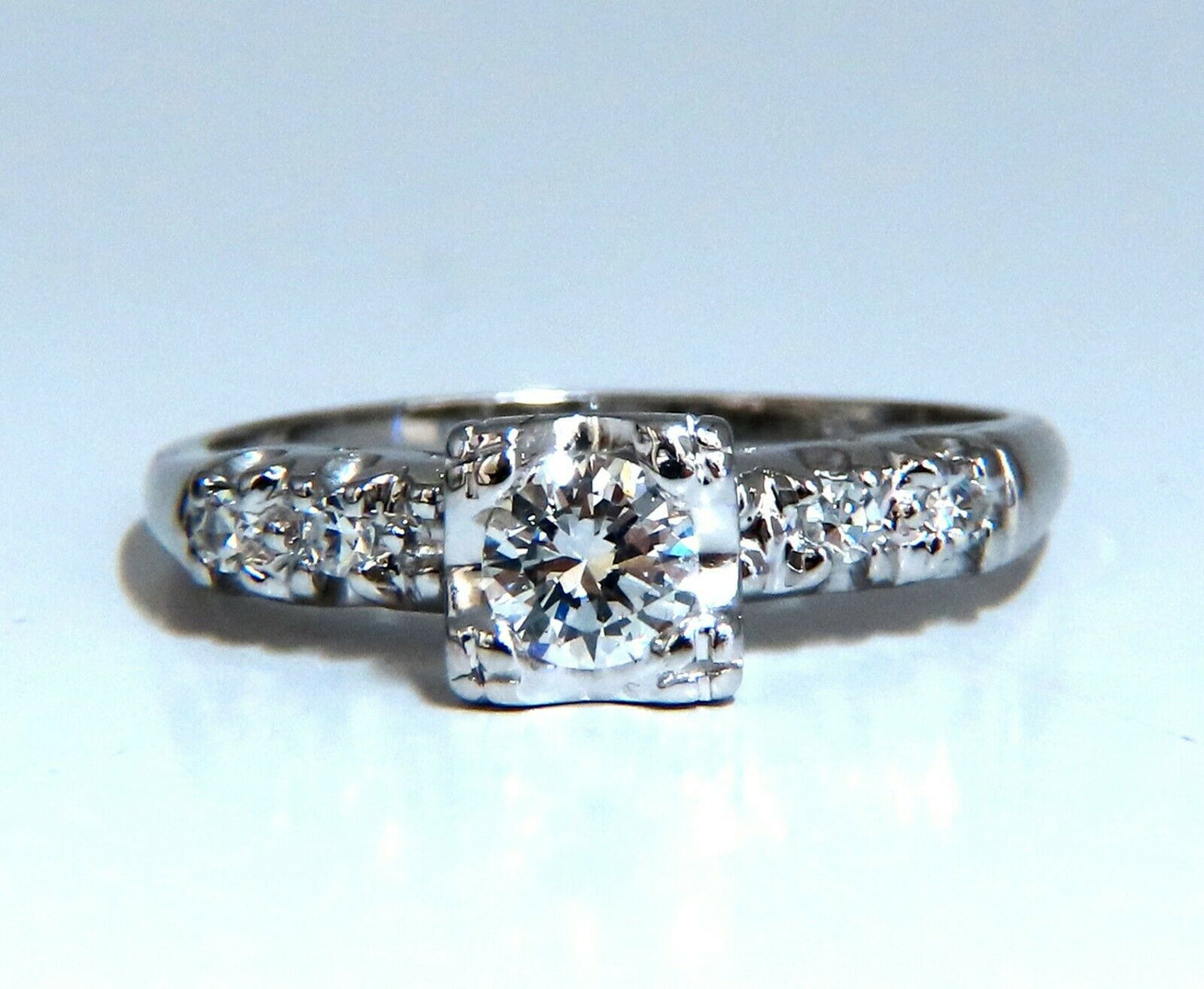 .46ct Natural Round Cut Diamond Ring Vintage 14kt