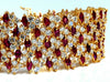 44.58ct Natural Ruby Diamond Wide Cuff Bracelet 14kt Flex Mesh