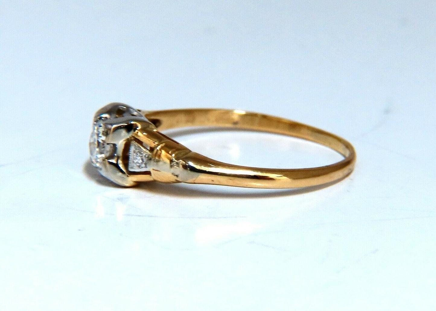 .30ct Vintage Old Miner Diamond Solitaire Ring 14kt