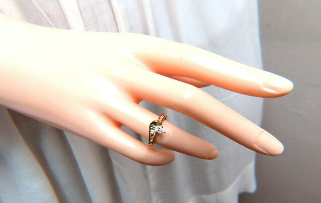 Art Deco 14K White & Yellow Gold .30ct Diamond Engagement Ring ,1920s on  eBid United States | 218530732