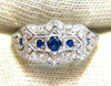.45ct Natural Sapphire Diamonds Ring 14kt Edwardian Style