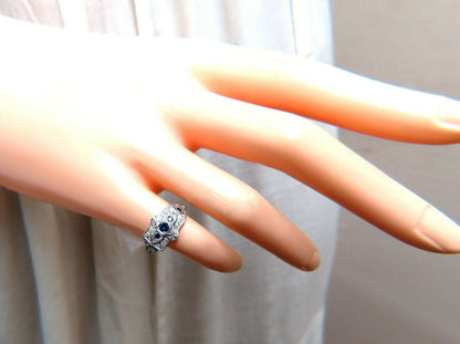 .45ct Natural Sapphire Diamonds Ring 14kt Edwardian Style