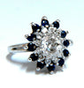 .70ct Natural Oval Diamond Sapphire Cluster Platinum Ring