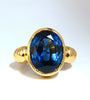 10ct Lab Sapphire Solitaire Ring 18kt