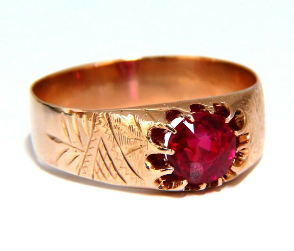 2ct Lab Ruby Vintage European Ring 14kt