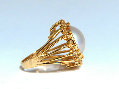 Mabe Pearl Diamonds Ring 14kt