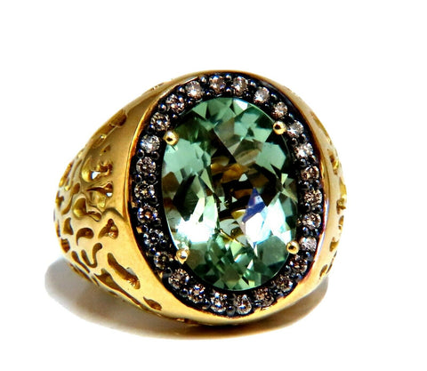 16ct natural green amethyst diamonds ring Garavelli