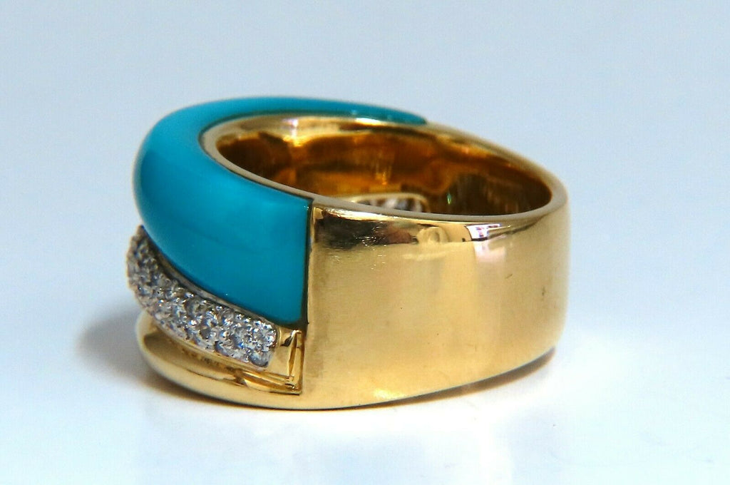 62ct natural diamonds carved turquoise Ring 18kt – Avis Diamond