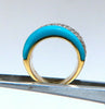 .62ct natural diamonds carved turquoise Ring 18kt