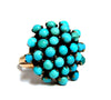 European Vintage Persian Turquoise cluster burst ring 14kt
