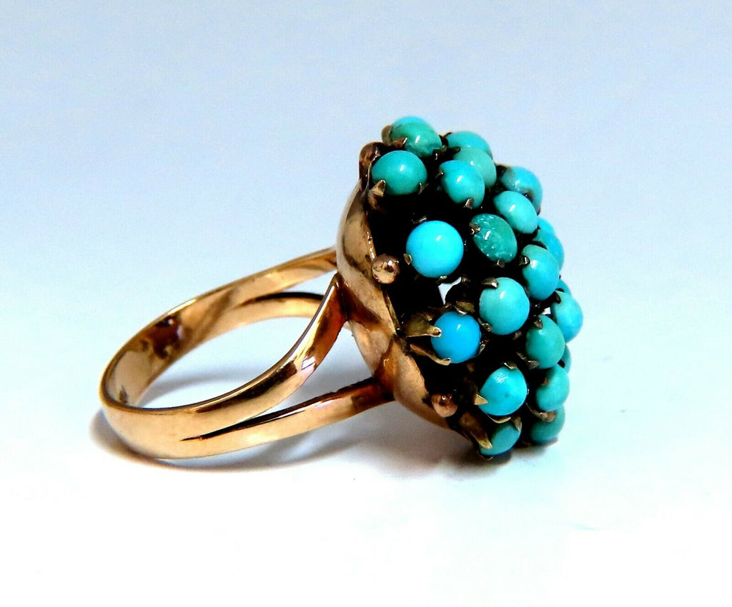 European Vintage Persian Turquoise cluster burst ring 14kt – Avis