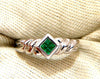.40ct natural emeralds Wave band 14kt Ring