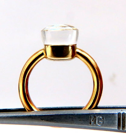 Designer 10x10 mm Natural Quartz Ring 18 Karat