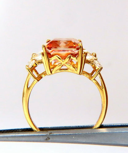 14x10mm Fancy Orange Cubic Zirconia Ring 10kt