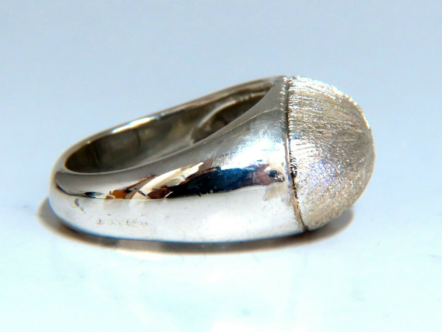 Sterling silver brushed top satin dome ring