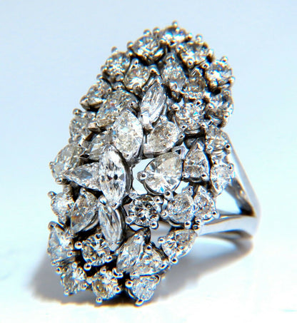 6ct multi-shaped natural diamonds cocktail cluster dome ring 14kt