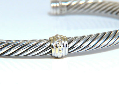 18kt Silver cable bangle bracelet goth deco