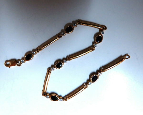 2ct. Natural sapphires CZ sterling silver bracelet gold plated