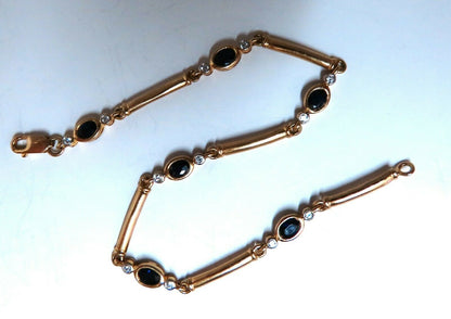 2ct. Natural sapphires CZ sterling silver bracelet gold plated