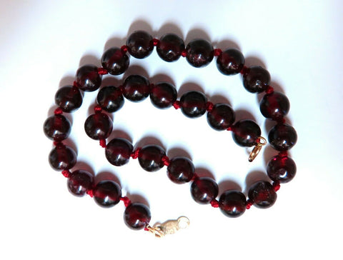 60ct natural red garnet bead strong bracelet 5.7mm 14kt