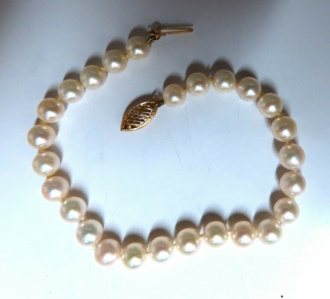 5.8mm Akoya pearls pearl bead bracelet 14kt
